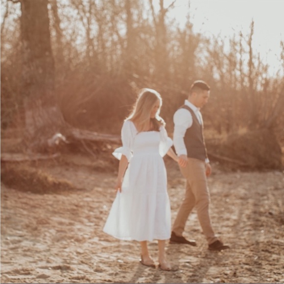 DISSH 100% Linen Smocked Summer Dress size 8 - Picture 2 of 8